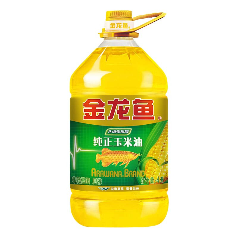 金龙鱼 非转基因 压榨 一级 食用油 纯正玉米油 4L