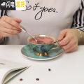 三维工匠欧式小骨瓷咖啡杯套装家用创意陶瓷杯碟整套英式下午茶具ins 梦幻之蓝（1杯碟送勺子）快递装