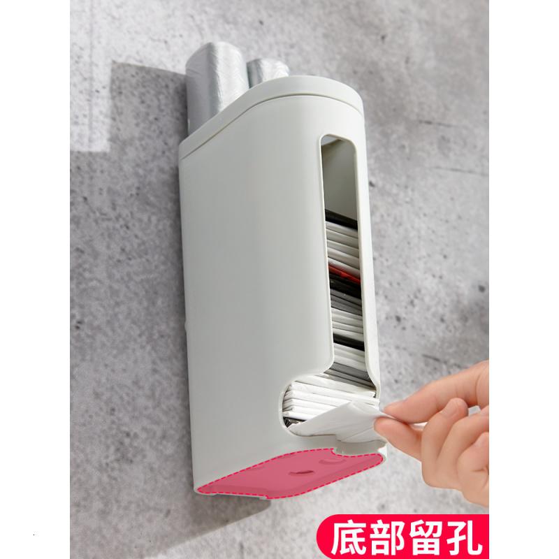 家柏饰(CORATED)垃圾袋收纳壁挂抽取式厨房大号大容量免打孔无痕塑料袋收纳盒高清大图