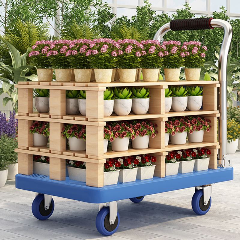 古达小推车拉货手推车购物手拉车折叠便携搬运家用拉杆拖车平板推货车