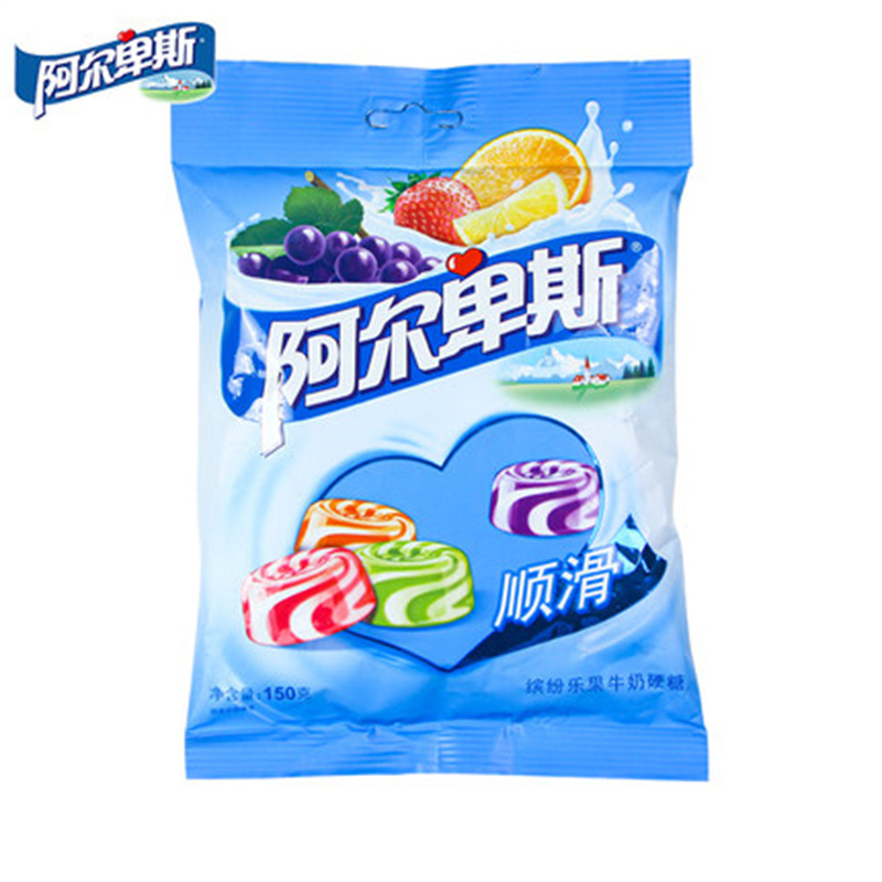 阿尔卑斯牛奶混合水果奶糖150g袋装缤纷果园味*1糖果结婚婚庆喜糖散装正品