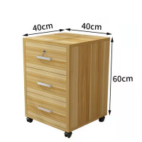 易企采 活动柜400*400*600mm 办公文件柜子 带锁抽屉资料柜 移动落地矮柜 桌下活动柜 储物柜床头柜