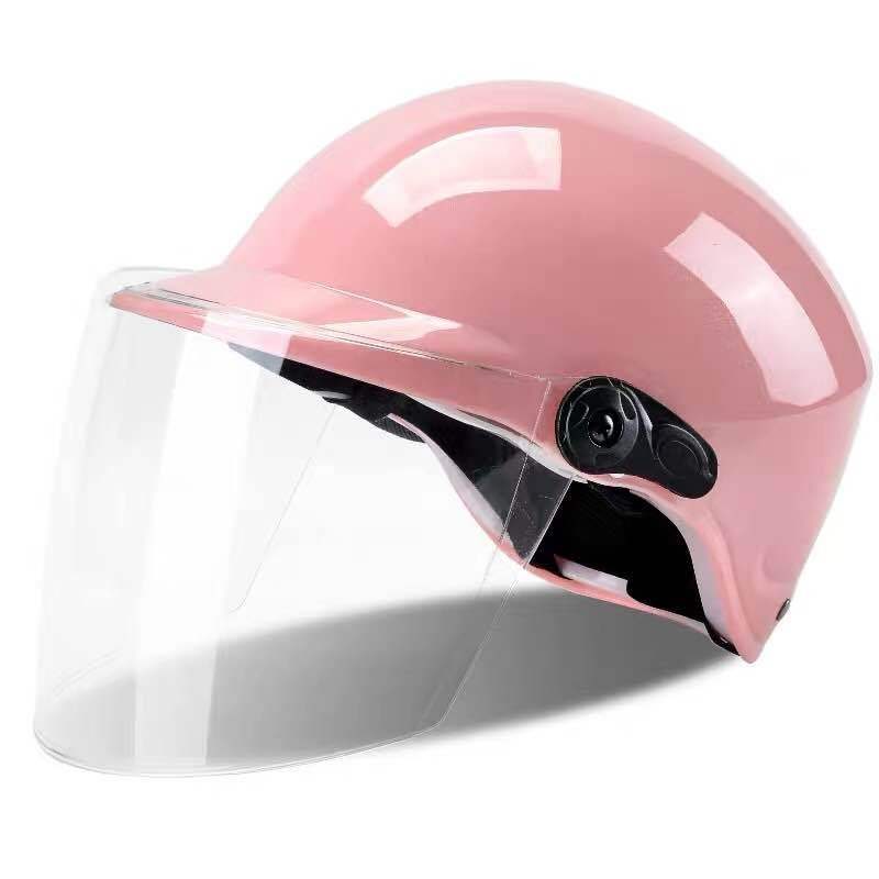 电动摩托车头盔男电瓶车女士夏季四季轻便保暖冬季防晒可爱安全帽粉色