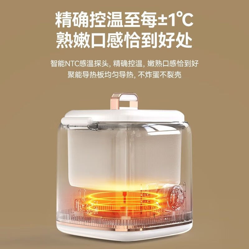 大宇(DAEWOO)煮蛋器蒸蛋器小型煮蛋神器24H预约定时多功能早餐温泉蛋机 0.01L 煮蛋器ZD03-白色高清大图