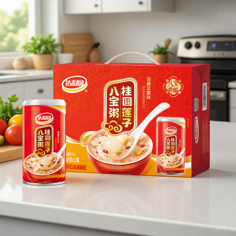 达利园八宝粥360g*12罐整箱礼盒装桂圆莲子八宝粥早餐速食粥高清大图