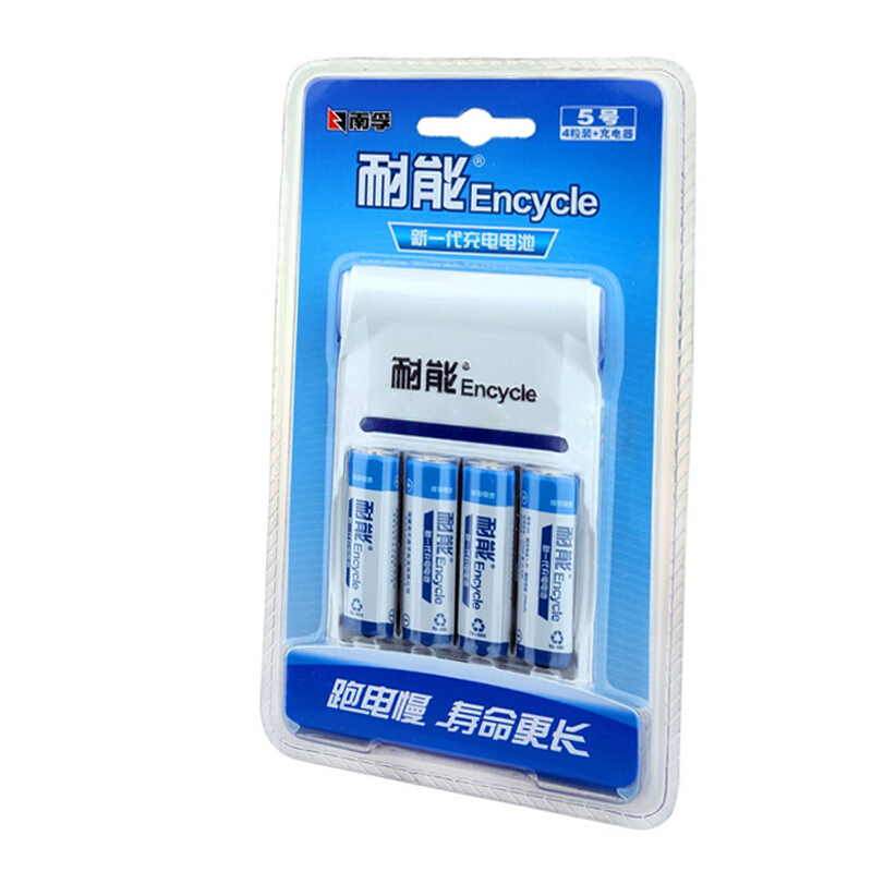 南孚(NANFU)耐能5号充电电池4粒 镍氢2100mAh 附充电器 适用于玩具车血糖仪挂钟鼠标键盘等 AA