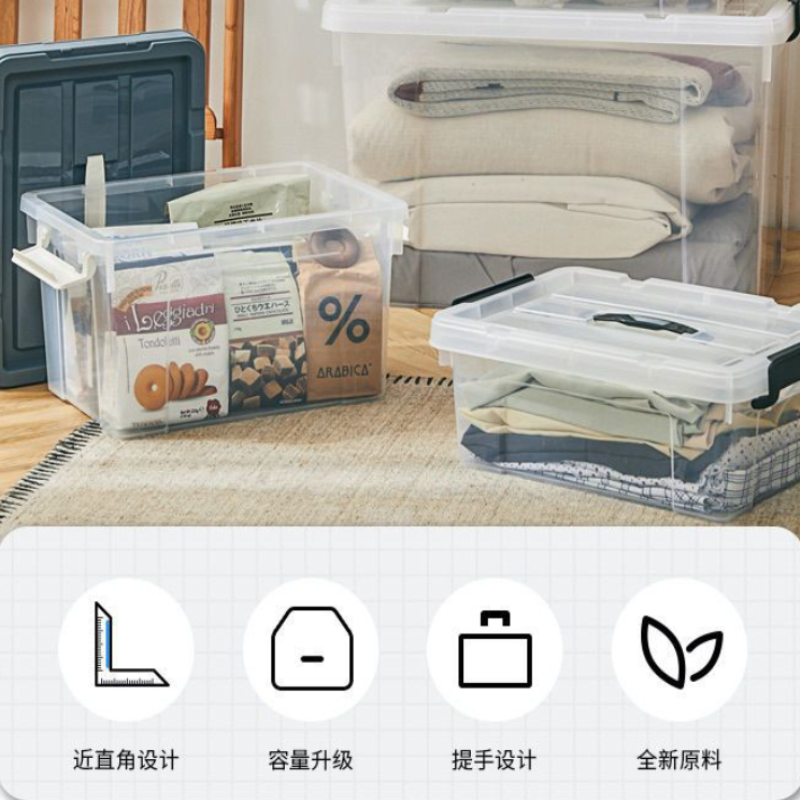 空間専門家(SPACEXPERT) 手提收纳箱 透明箱子透明盖子 30L 41.7*29.5*24.8cm高清大图