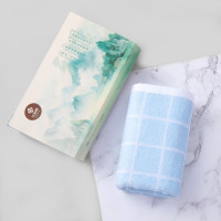 洁丽雅（Grace）新疆长绒棉毛巾纯棉素色擦脸巾舒适柔软毛巾单条礼盒装 兰色 72*34cm 100g #W2192