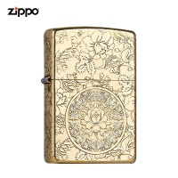 ZIPPO煤油打火机精雕富贵牡丹火机个性创意纯铜复古煤油防风国潮