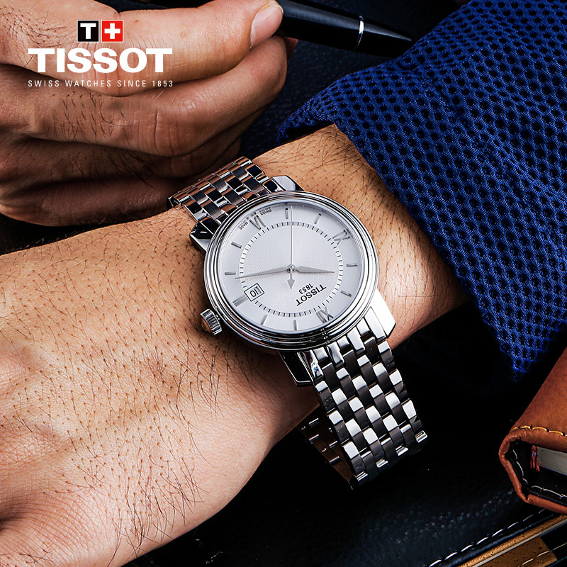 天梭(TISSOT)瑞士手表 经典简约商务质感 港湾系列钢带男士石英表T097.410.11.038.00 情侣礼物高清大图