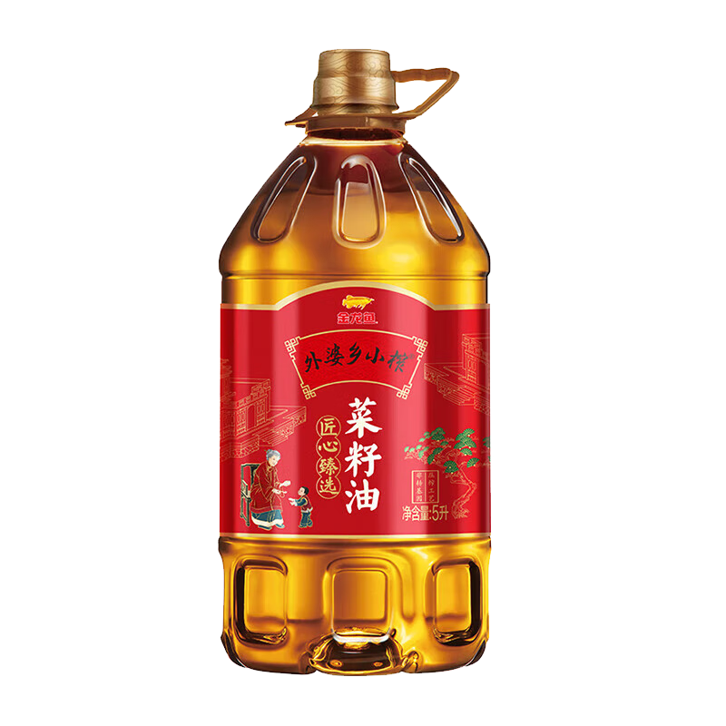 金龙鱼外婆乡小榨匠心臻选非转基因菜籽油 压榨5L高清大图
