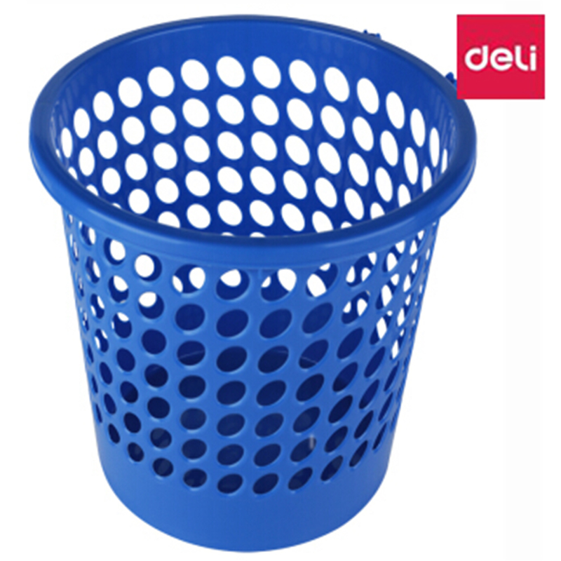 得力(deli) 9556 垃圾桶 直径230mm 蓝色