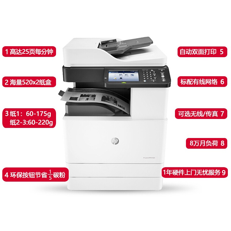 惠普(HP)打印机 M72625dn a3 a4 打印复印扫描打印一体机 复合高清大图
