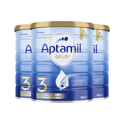 澳洲爱他美Aptamil金装3段900g（1-2岁）*3罐