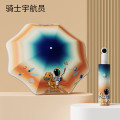 美度(MAYDU)儿童雨伞全自动安全圆角防回弹男孩上学女生晴雨两用自动渐变 自动渐变儿童伞骑士宇航员