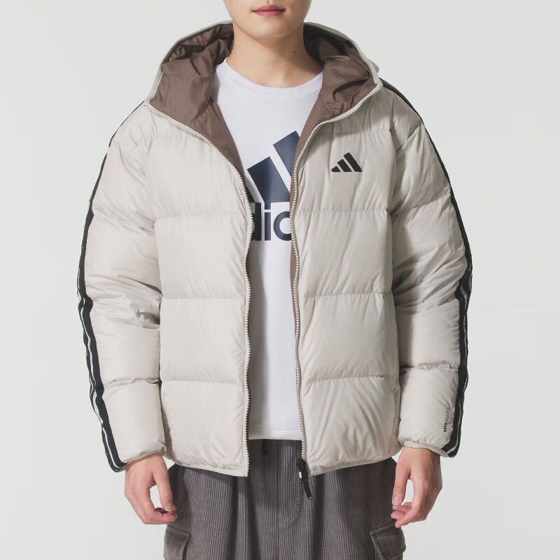 阿迪达斯 (adidas)外套男装新款运动羽绒服跑步休闲骑行防风连帽夹克KC2490 ZP高清大图