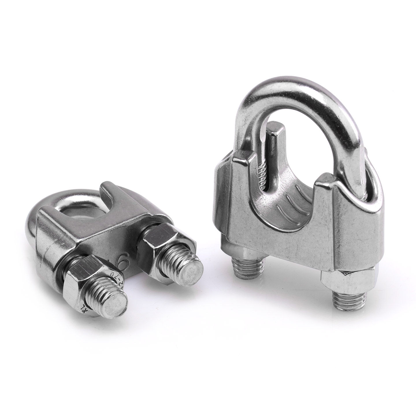 XH304不锈钢丝绳夹头U型轧头猫爪卡扣线夹锁扣M3/批发