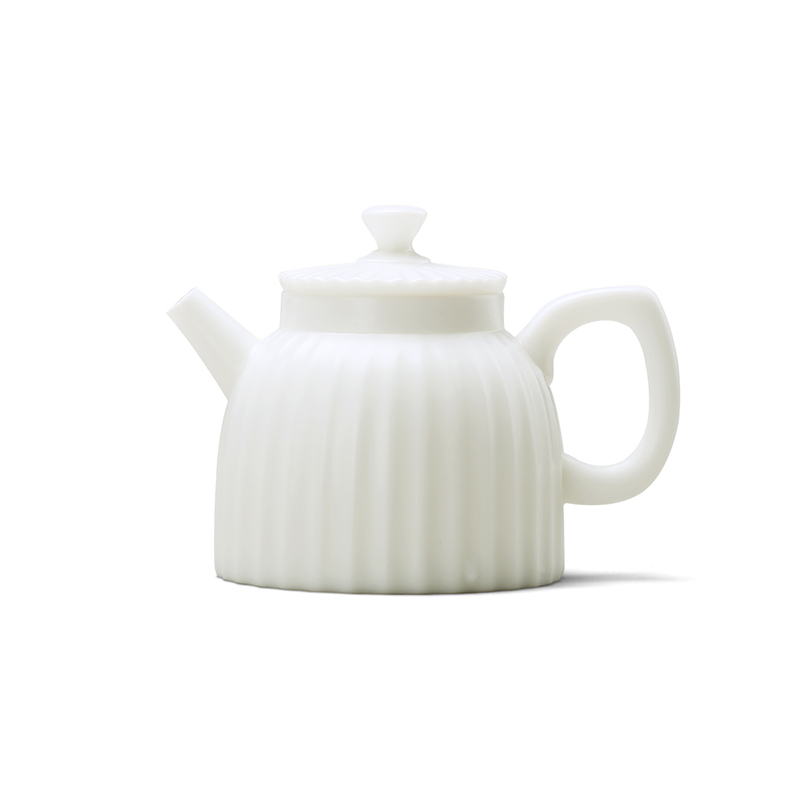 領藝 羊脂玉茶壶德化白瓷送礼功夫茶具简约家用泡茶器 流光茶壶(约180ml)礼盒装