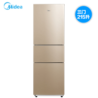 美的(Midea) 215升冰箱 三门风冷无霜 净味控温 小型家用多门冰箱 BCD-215WTM 芙蓉金
