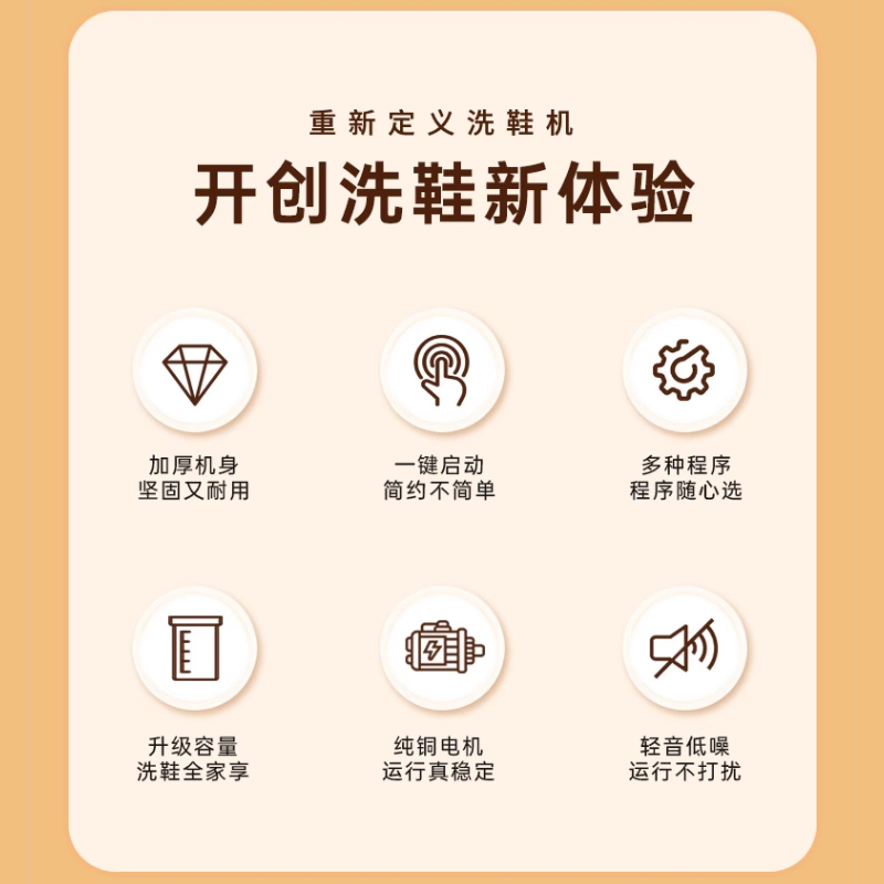 小鸭全自动洗鞋机洗脱一体小型家用洗烘一体鞋衣两用刷鞋8壁刷高清大图