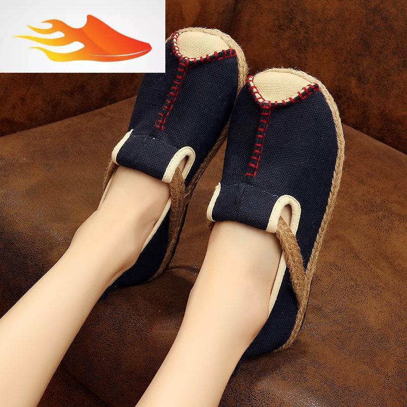 fishbasket佛系女鞋冬季中国风亚棉麻布鞋搭配汉服鞋禅意复古透气尼姑