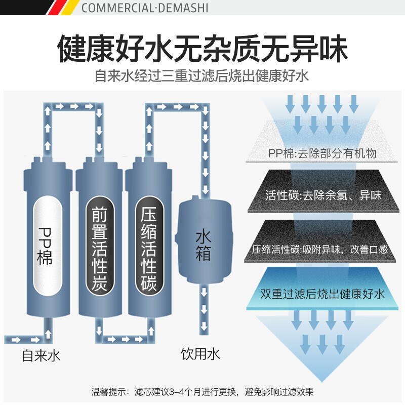 德玛仕(DEMASHI)直饮水机 商用学校烧水机 学校专用开水器 大型不锈钢SRZ-30/SRZ-3L(保修两年)