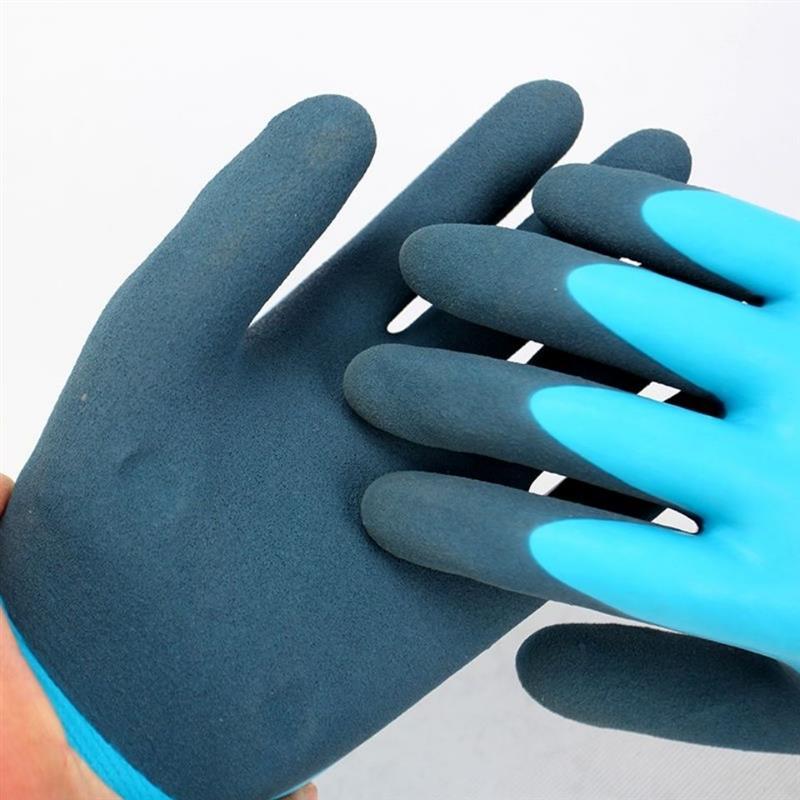 全挂胶防寒防水拉绒保暖棉手套骑车冷库抓鱼环卫全挂磨砂劳保手套