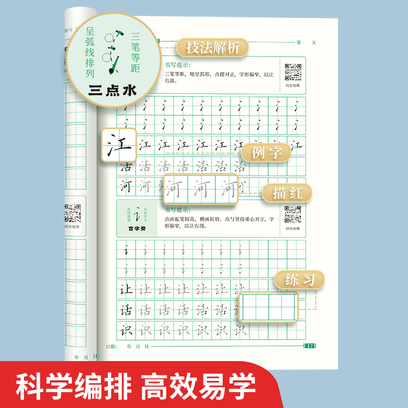 楷书速成全套6本 [正版]楷书体练字秘籍练字帖成年人正楷书硬笔书法字帖古诗词常用7000字男女生钢笔练字本初高中生每日一高清大图