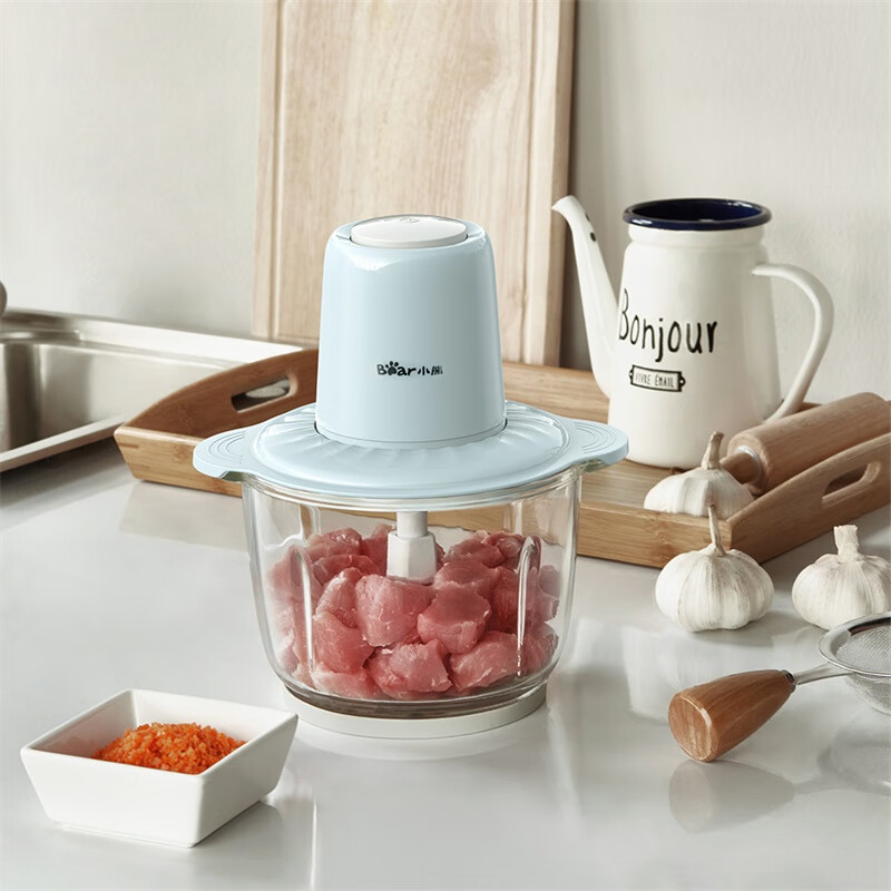 小熊(bear)绞肉机 家用电动搅拌机绞馅机切碎肉机辅食料理机绞菜打蒜