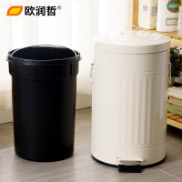 欧润哲(ORANGE) 12升缓降静音脚踏垃圾桶 圆形带盖家用大厅收纳桶卫生间酒店清洁筒102103