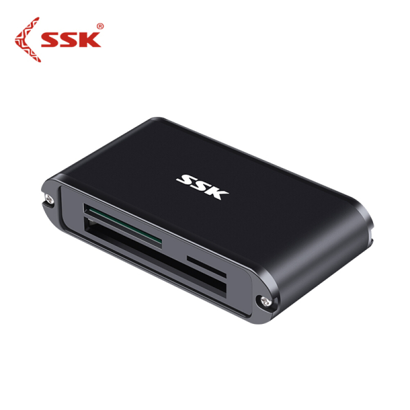 飚王(SSK)SCRM630升级版多功能合一读卡器USB3.0高速读写支持TF/SD/CF手机卡相机卡金属材质