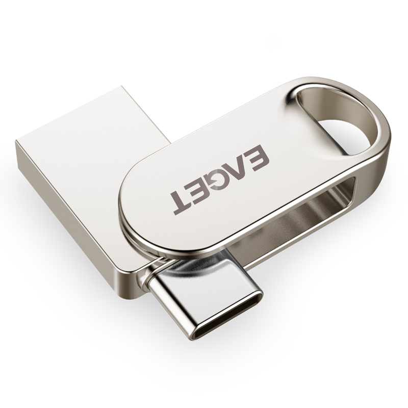 忆捷(Eaget) HT10手机U盘Type-C USB3.2双接口手机电脑多用车载旋转优盘金属 128G