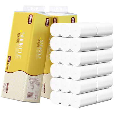 舒可乐卫生纸家用 原生木浆无芯卷纸 五层加厚16卷每提 整提装便携实惠装擦手纸厕纸巾 母婴可用 1提装