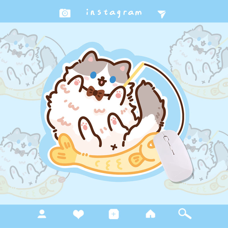 可爱卡通异形鼠标垫女合集ins高颜值办公室电脑电竞桌垫卡通防滑 钓鱼布偶