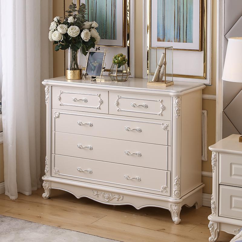 五斗柜欧式实木六斗柜储物柜卧室抽屉式收纳柜子现代简约斗橱家具 十斗柜（描银）组装