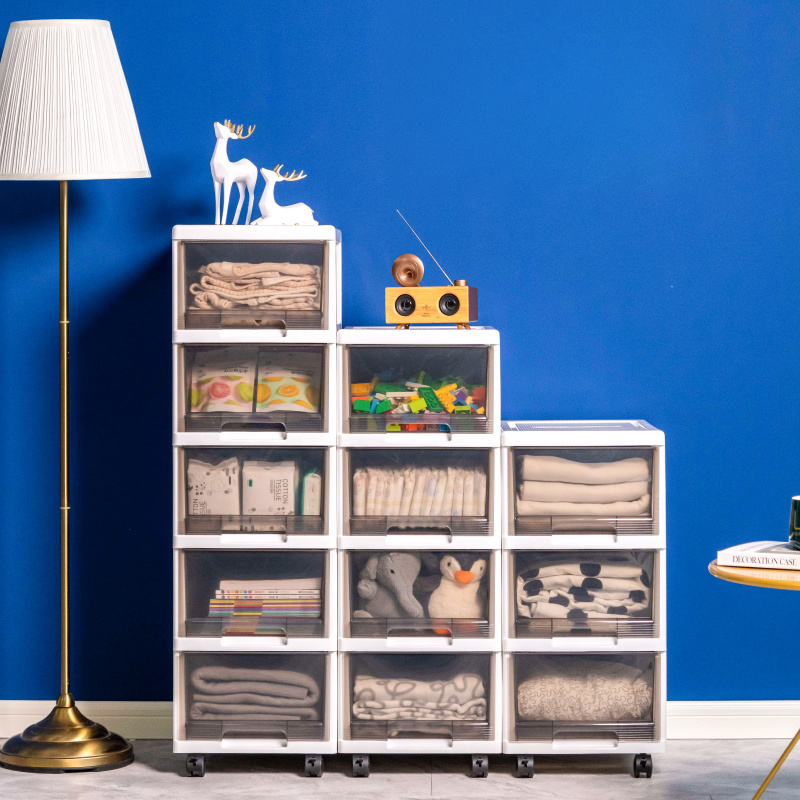 禧天龙收纳箱子抽屉式收纳柜多层衣物储物柜塑料客厅玩具三层置物柜