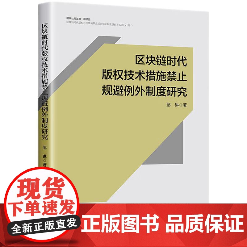 2024新书 区块链时代版权技术措施禁止规避例外制度研究 邹琳 著 知识产权出版社 9787513092272