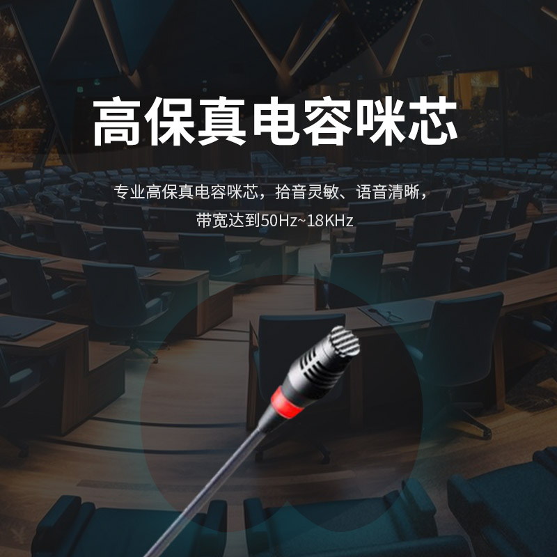 润普Runpu会议音频扩声系统 真分集+UHF桌面式长杆专业无线一拖二红外对频鹅颈麦克风话筒RP-SU102EG高清大图