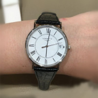【美国】LONGINES浪琴石英手表瑰丽系列 男士女士超薄镀金表L4.819.2.11.2