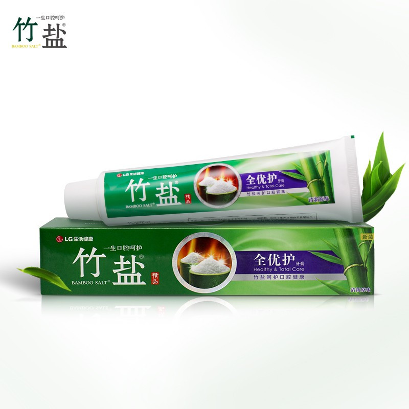 LG竹盐精品全优护牙膏220g*3支装(清新原味)精炼竹盐成分 减轻牙渍 多效护理 护龈洁齿 口气清新