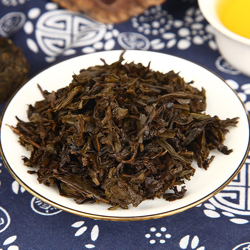 白沙溪茶叶安化黑茶金花茯茶砖茶5年陈福天下640g礼盒装送礼袋高清大图