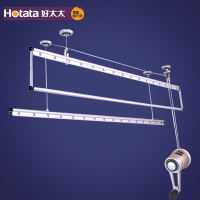 好太太(Hotata)升降晾衣架 GW-6601c 手摇式晾衣架 升降晾衣架阳台 加厚双杆式三杆 自动晾衣晒架