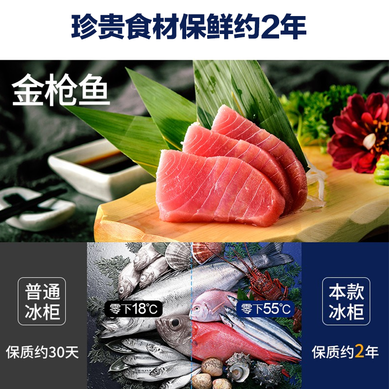 Haier/海尔零下-70度超低温冰柜-60度海鲜柜 实验室超低温冰箱-40 321升零下65度/可冻金枪鱼高清大图