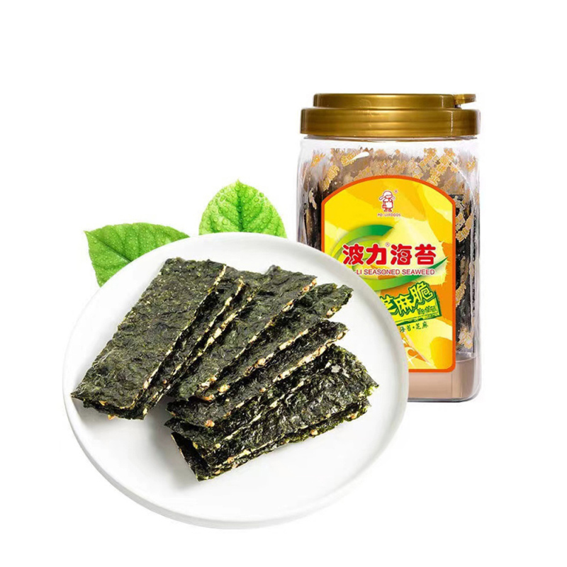 波力 海苔芝麻夹心脆+荞麦夹心脆 96g (约84包)紫菜脆片海苔儿童休闲食品