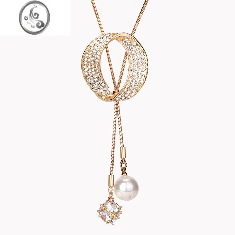 jimi珍珠毛衣链长款高级感项链女吊坠大气夏季装饰挂件衣服配饰