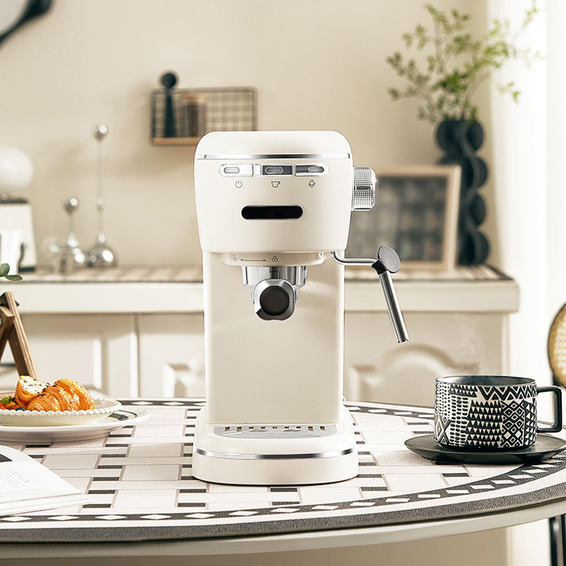酷迪熊 意式咖啡机 小型半自动迷你一体打奶泡机 白-310*175*310mm高清大图