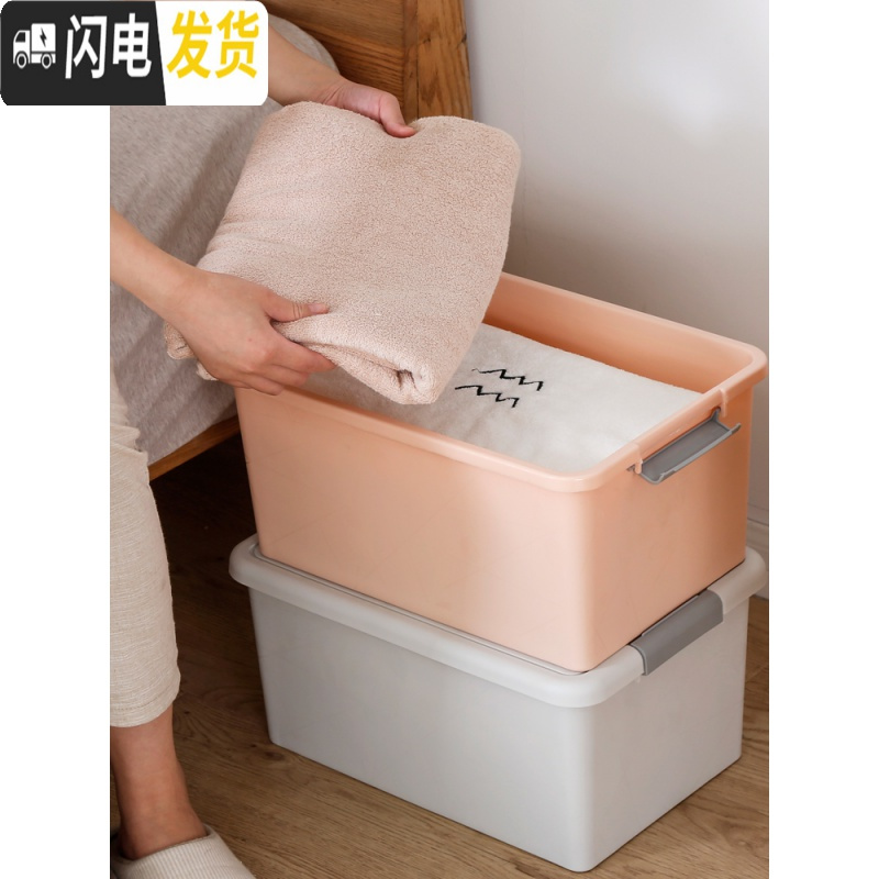 三维工匠大号塑料车载收纳箱学生宿舍储物盒箱子衣服收纳盒汽车整理箱