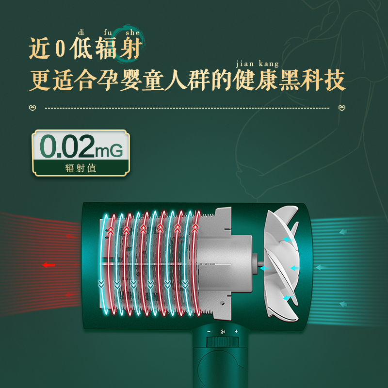 海尔(haier) 电吹风机家用千万级负离子护发可折叠低辐射恒温快干保湿小吹风筒孕妇儿童可用