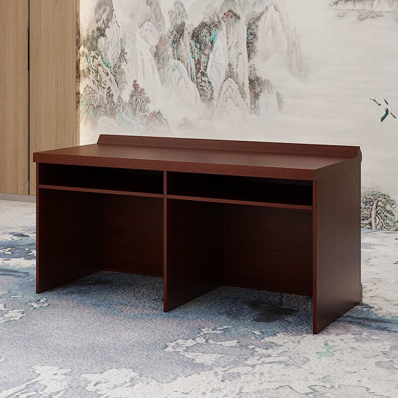 麦叶会议桌主席台条形领导桌培训长桌油漆发言台实木演讲台会议室桌2.1×0.6米高清大图