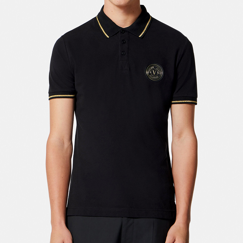 范思哲versacejeanscouture男士棉质短袖polo衫74gagt08cj01t